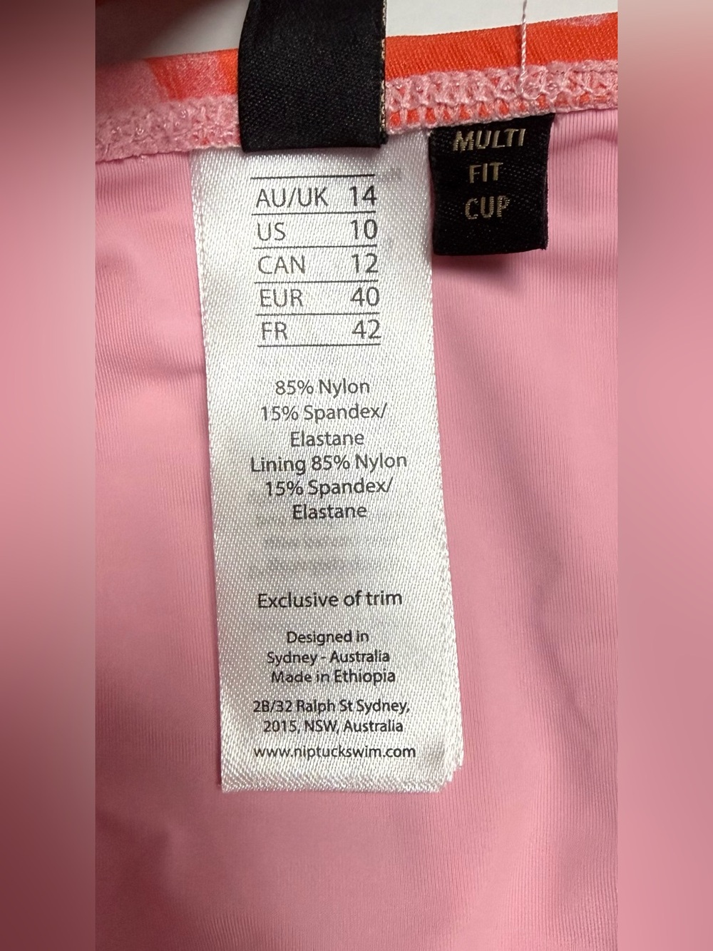 NWT Niptuck Floral One-Piece Swimsuit in Orange & Pink floral women’s size 10 - Picture 9 of 10